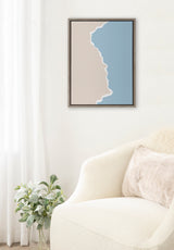Sylvie Muted Abstract Landscape Beige and Blue Framed Canvas by kateandlaurel - product image 4 for Resin Society