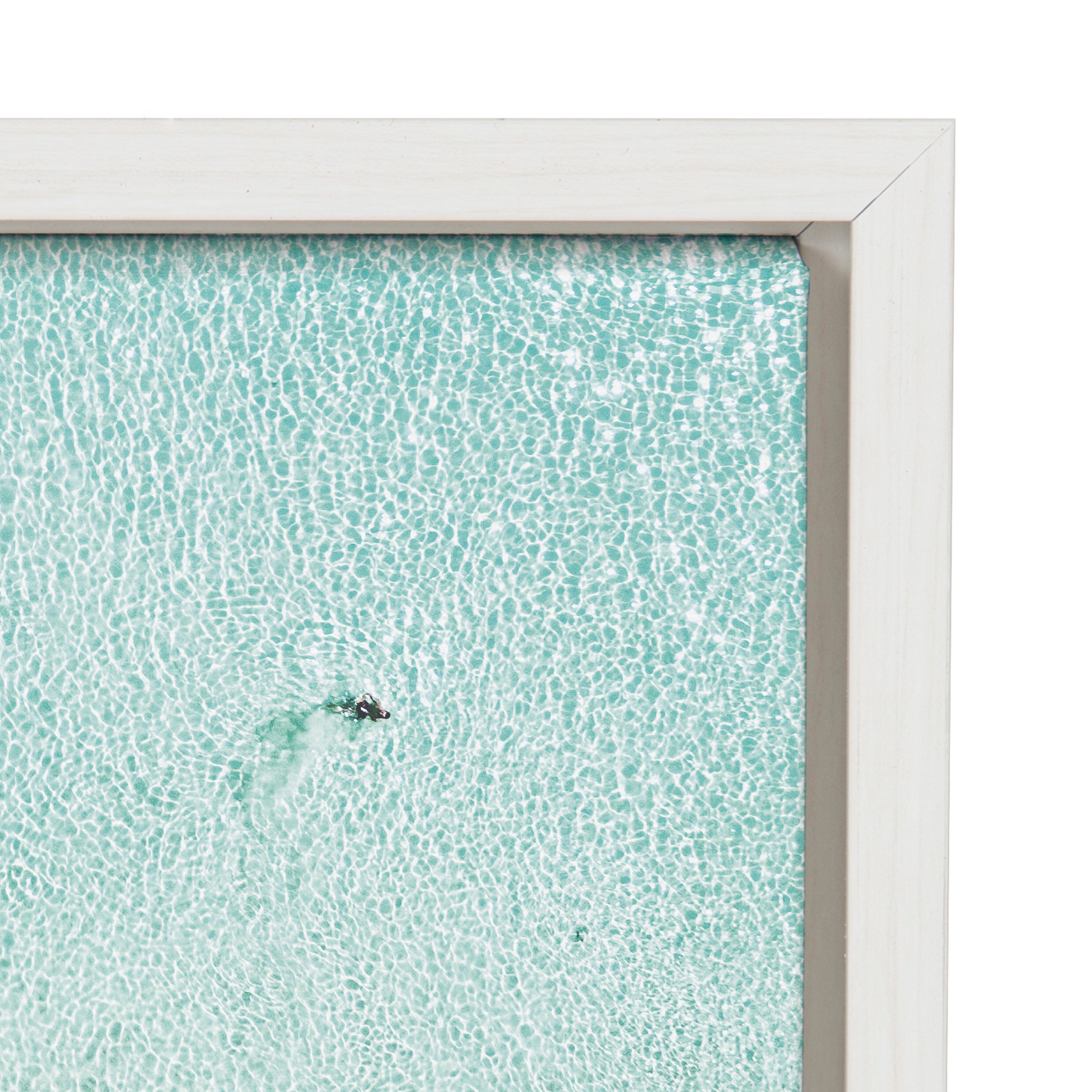Sylvie Turquoise Beach from Above Framed Canvas by kateandlaurel - product image 3 for Resin Society