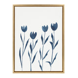 Sylvie Indigo Tulips on White Framed Canvas by kateandlaurel - main product image for Resin Society