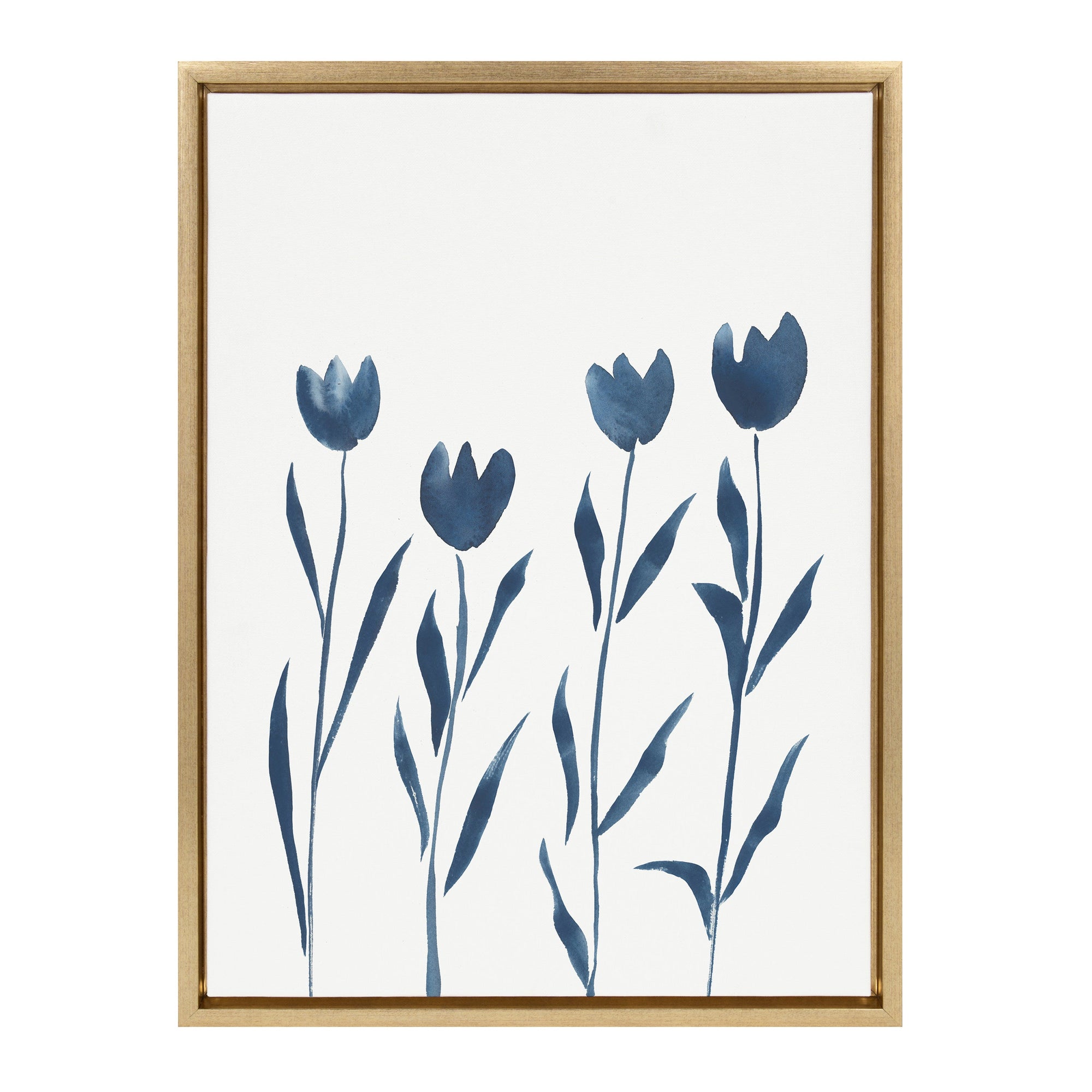 Sylvie Indigo Tulips on White Framed Canvas by kateandlaurel - product image 10 for Resin Society
