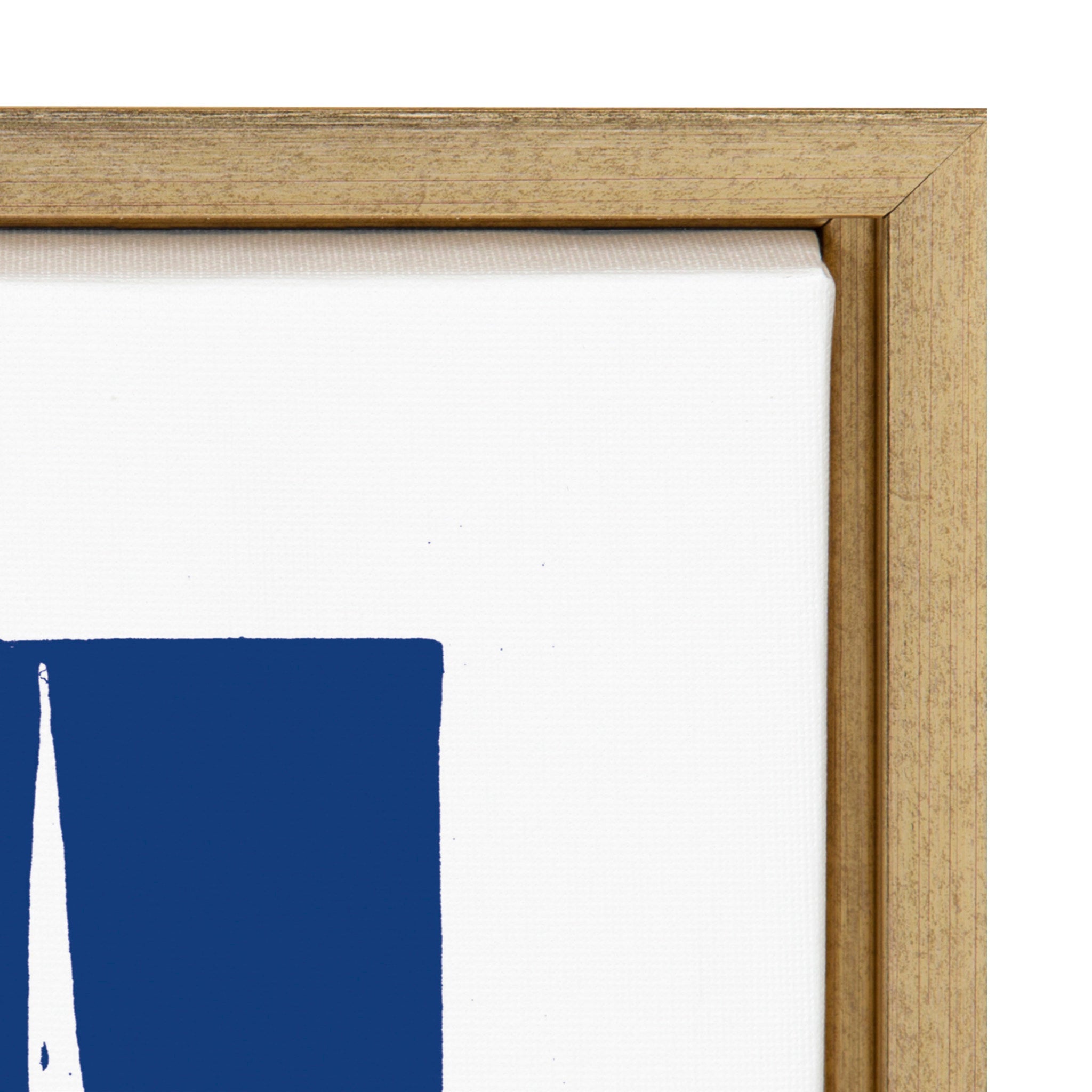 Sylvie Modern Tribal Block Print Indigo Framed Canvas by kateandlaurel - product image 3 for Resin Society