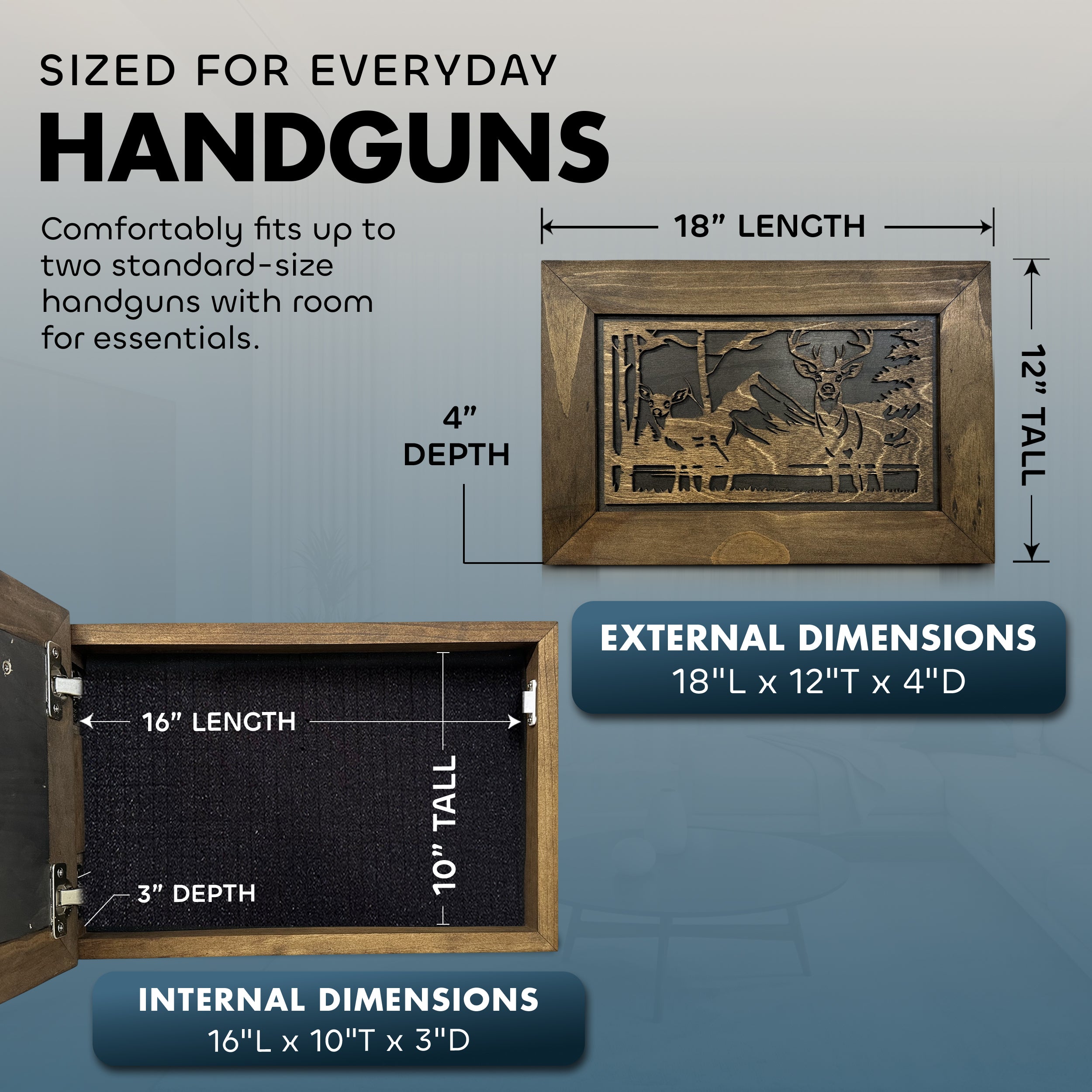 Buck and Doe in The Woods Gun Concealment Furniture by Bellewood Designs - product image 6 for Resin Society