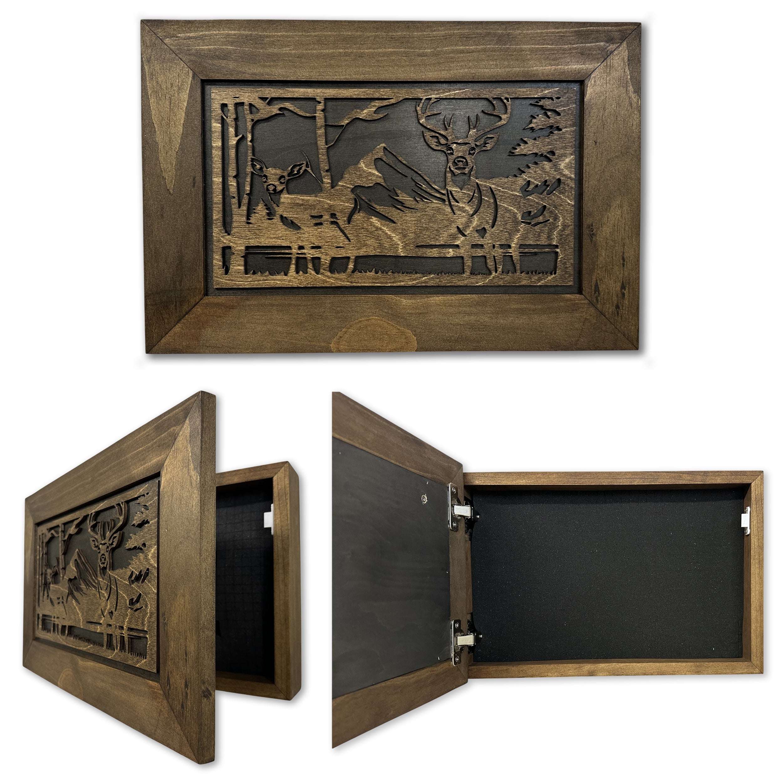 Buck and Doe in The Woods Gun Concealment Furniture by Bellewood Designs - main product image for Resin Society