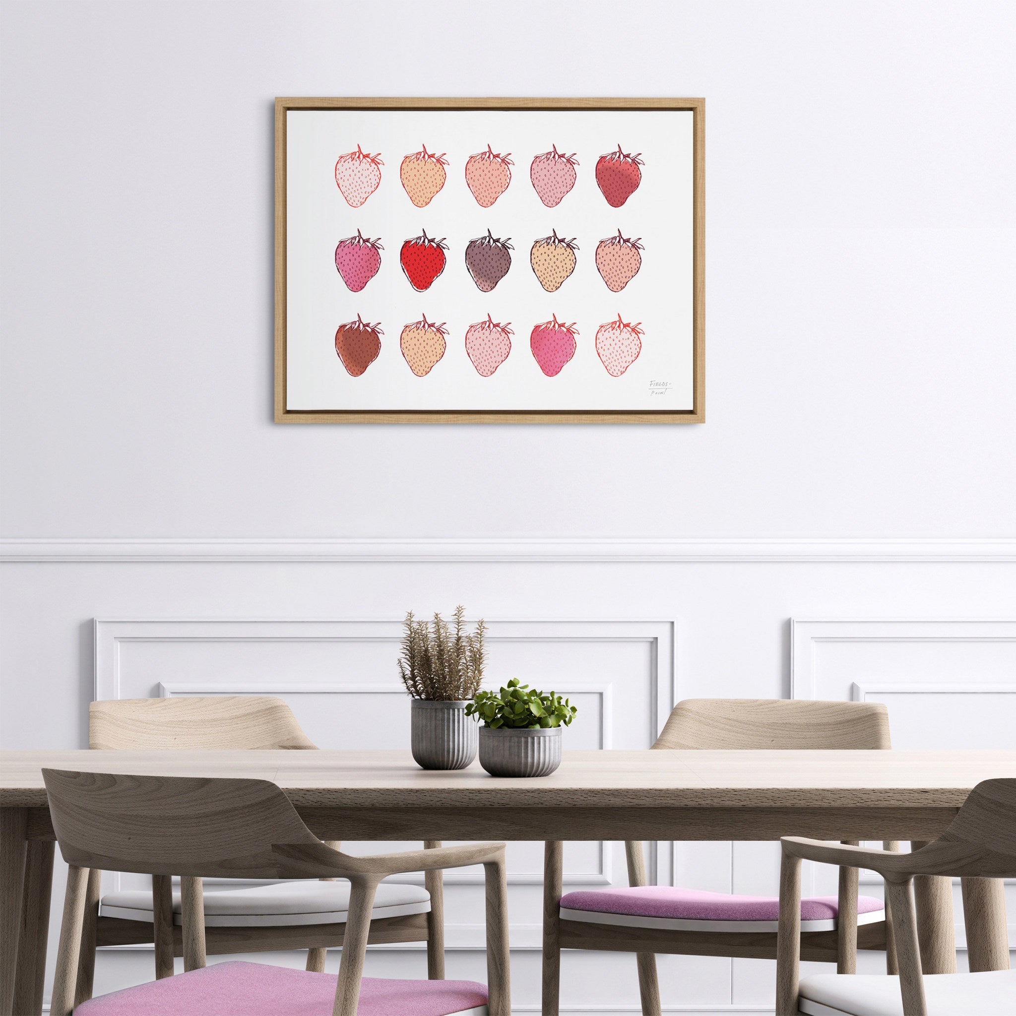 Sylvie Strawberry Fields Print Framed Canvas by kateandlaurel - product image 7 for Resin Society