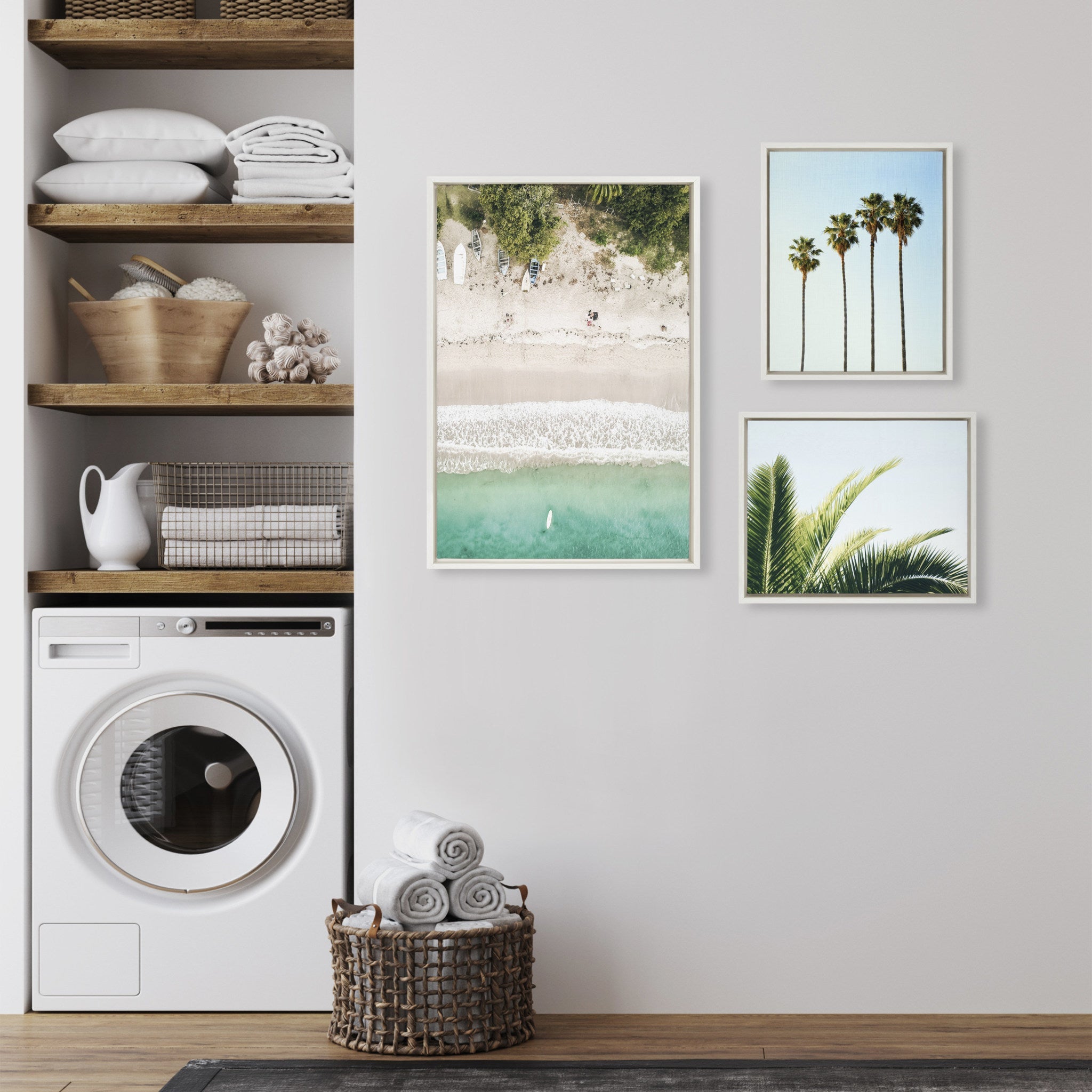 Sylvie Tropical Beach Framed Canvas Set by kateandlaurel - product image 5 for Resin Society