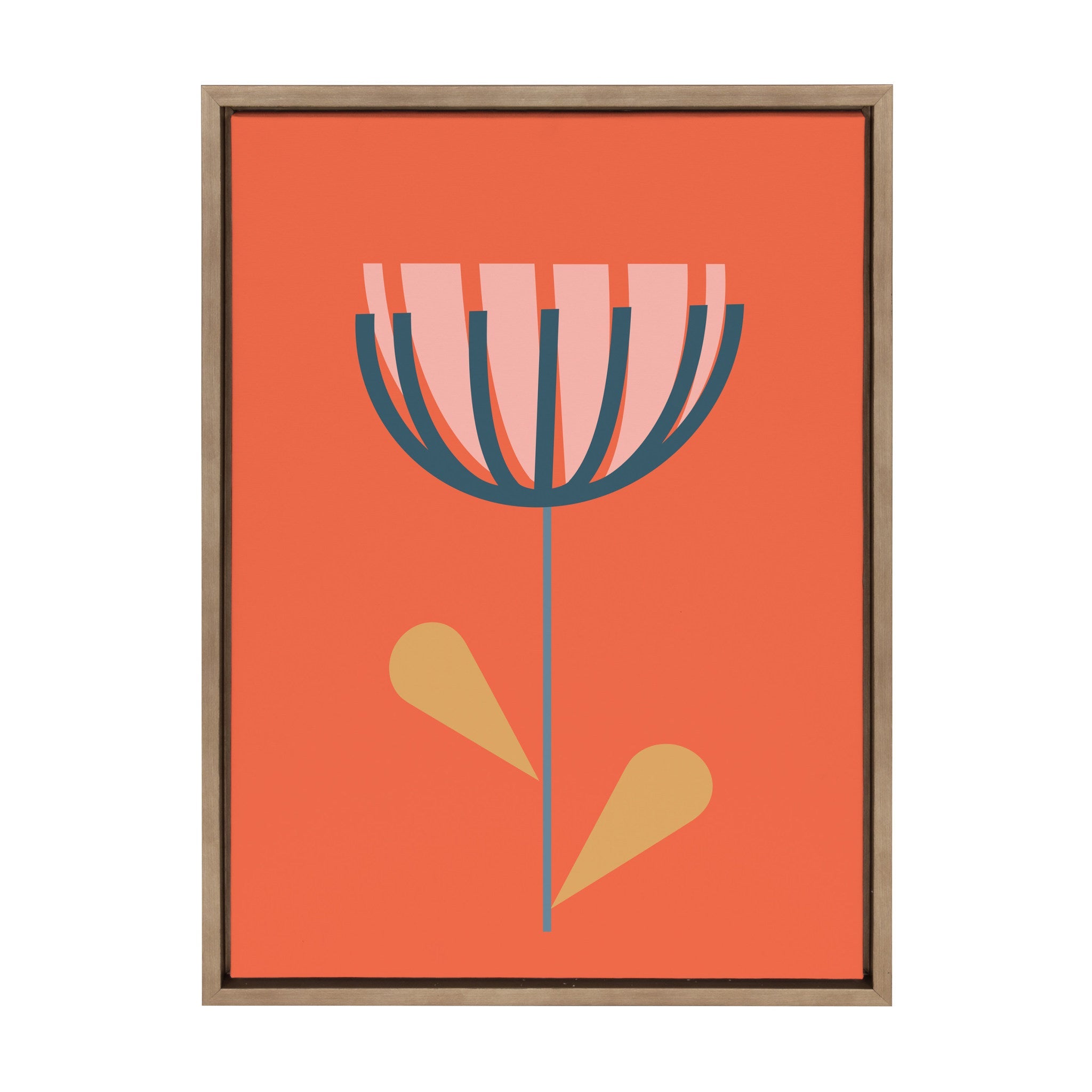 Sylvie Flower in Orange Framed Canvas by kateandlaurel - main product image for Resin Society