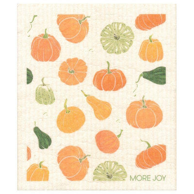 Bundle of 3 Swedish Dishcloths | Autumn Leaves, Orange Flowers, Pumpkins & Gourds