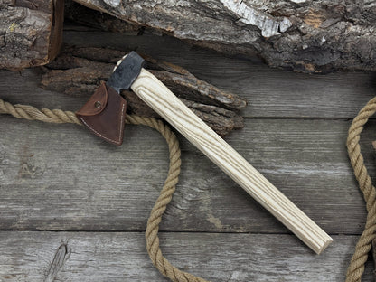 Bushcraft Axe Camping Hatchet with carbon steel blade and ash wood handle