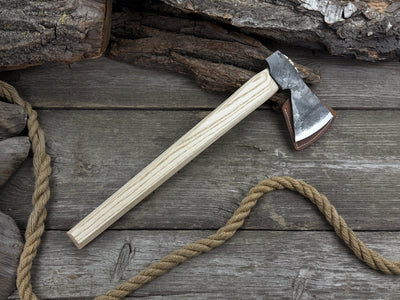 Bushcraft Axe Camping Hatchet with carbon steel blade and ash wood handle