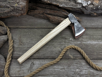 Bushcraft Axe Camping Hatchet with carbon steel blade and ash wood handle
