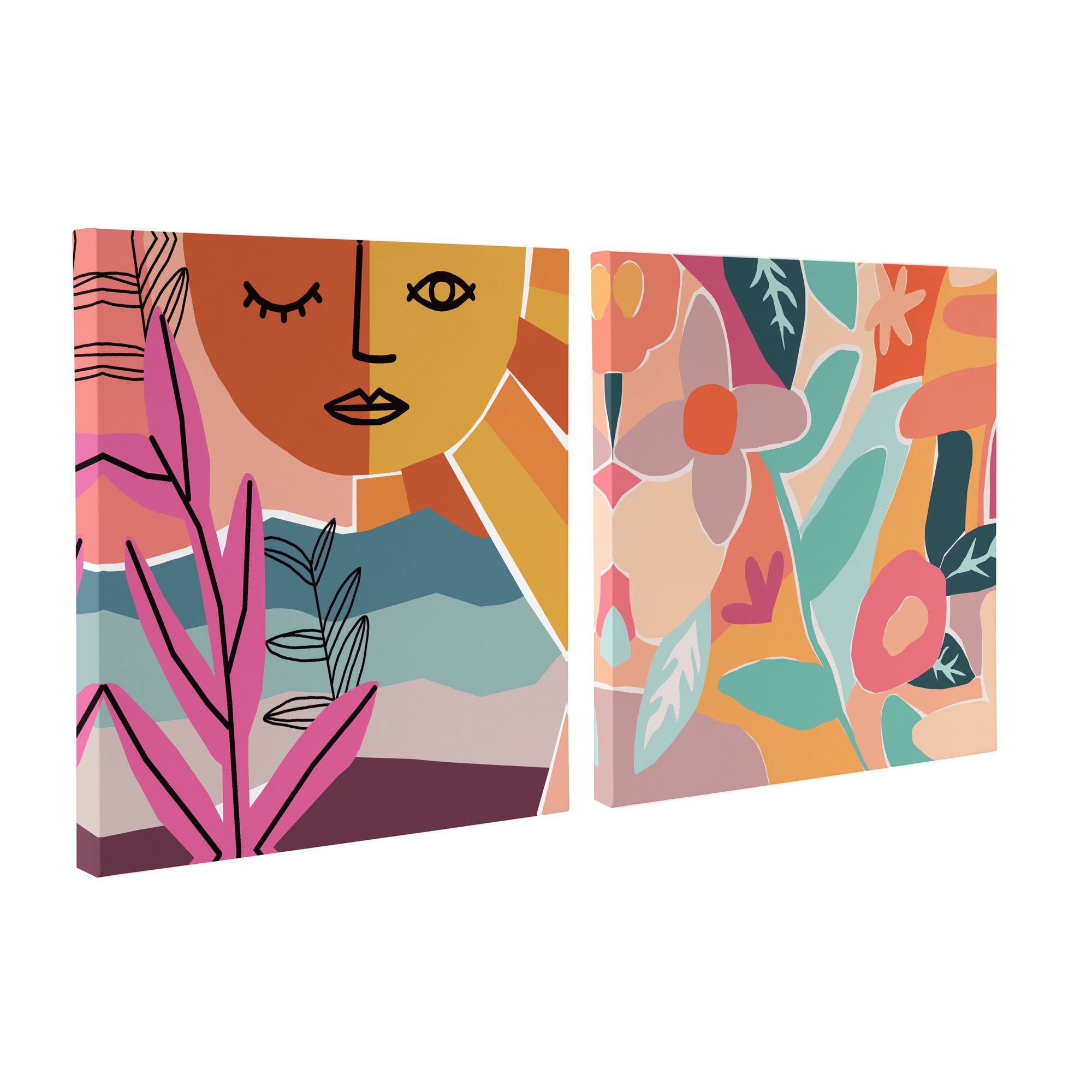 Peace Love Flowers Canvas Wall Art Set by kateandlaurel - product image 10 for Resin Society