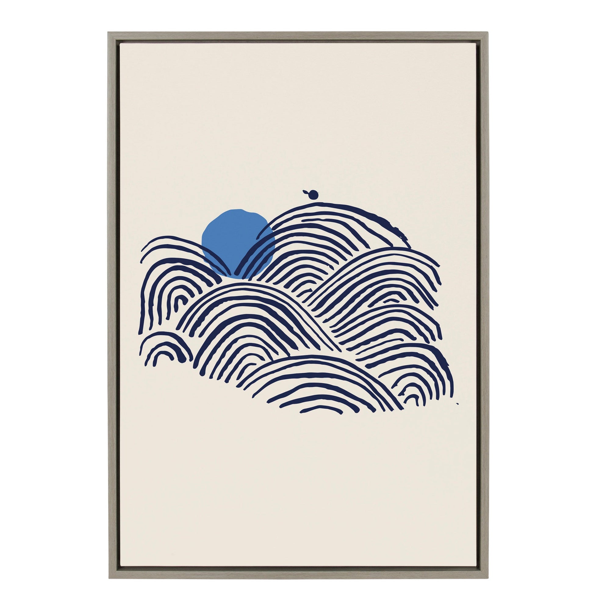 Sylvie Indigo Morning View Framed Canvas by Hannah Beisang by kateandlaurel - main product image for Resin Society