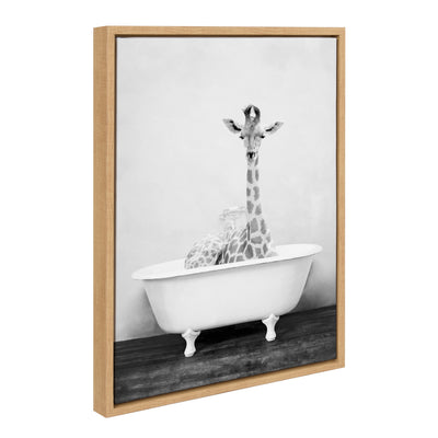 Sylvie Giraffe 2 in the Tub Framed Canvas by kateandlaurel - product image 11 for Resin Society