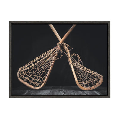 Sylvie Lacrosse Sticks Framed Canvas by kateandlaurel - main product image for Resin Society