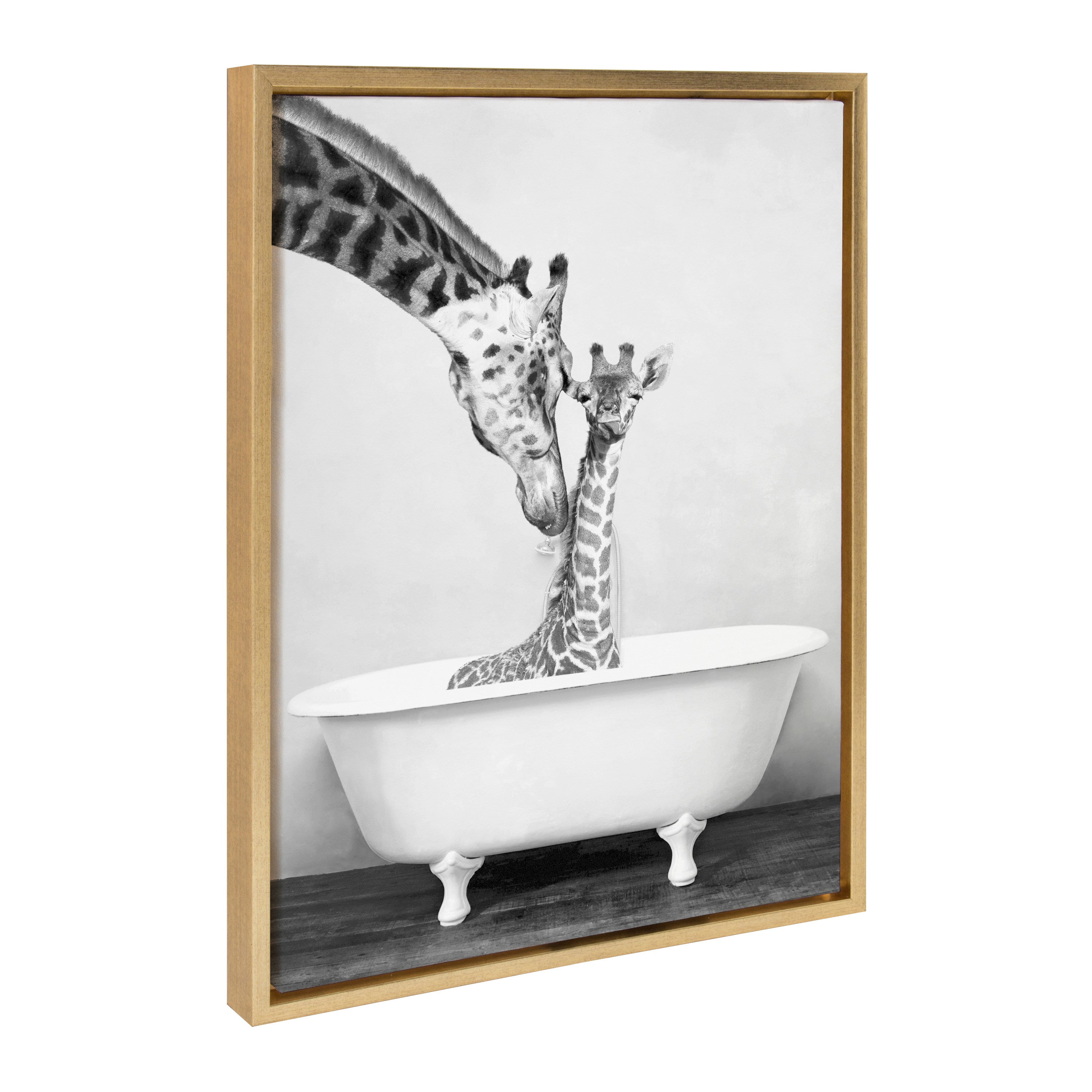 Sylvie Giraffe In Tub Framed Canvas by kateandlaurel - product image 11 for Resin Society