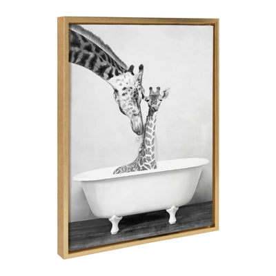 Sylvie Giraffe In Tub Framed Canvas by kateandlaurel - product image 11 for Resin Society