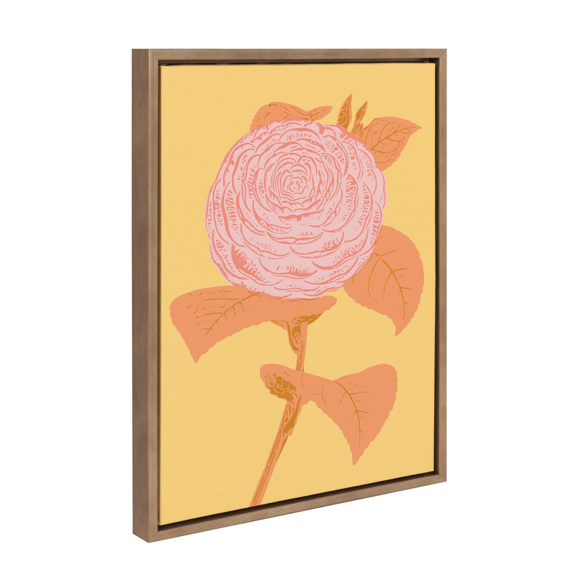 Sylvie Peony in Yellow Framed Canvas by kateandlaurel - product image 2 for Resin Society