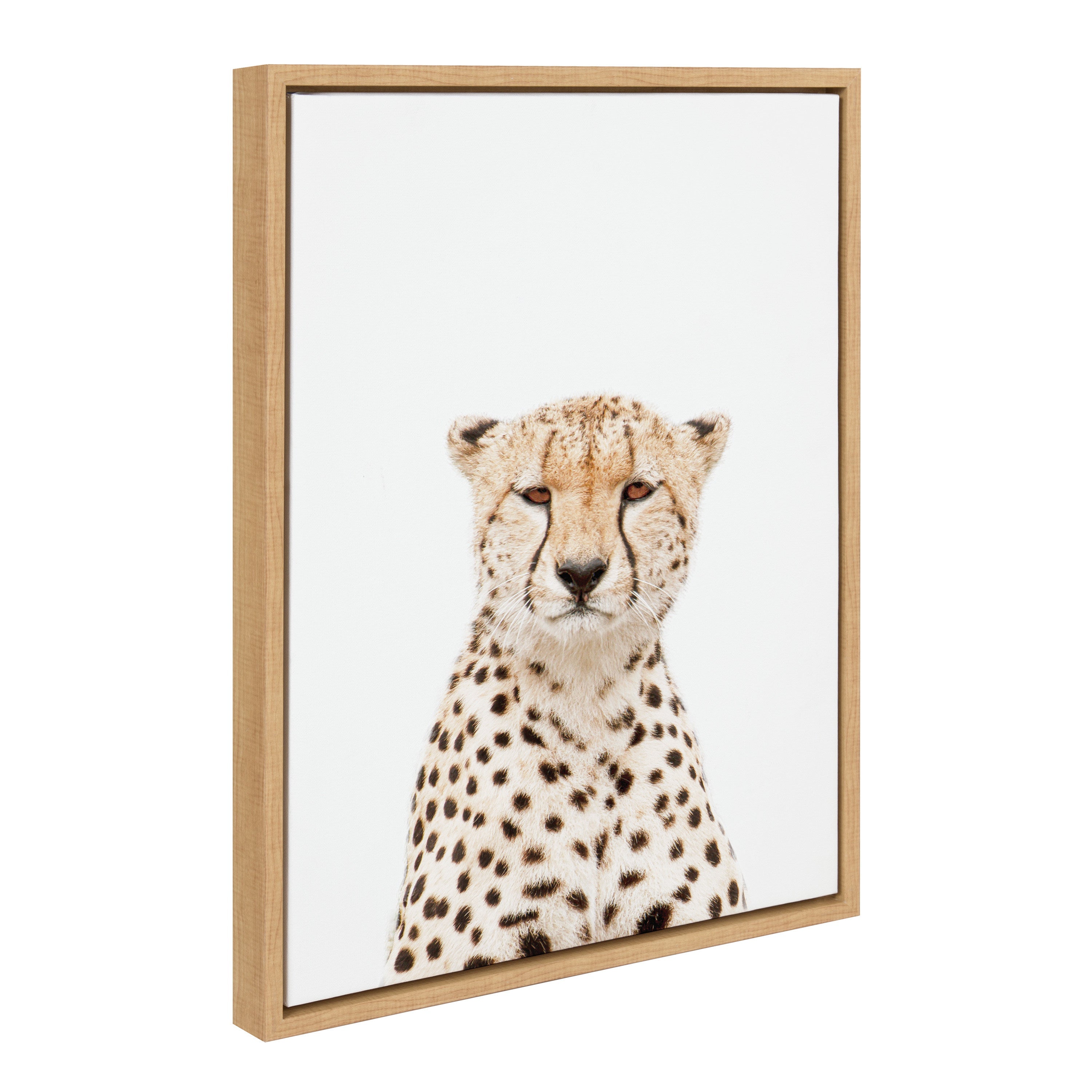 Sylvie Cheetah Portrait framed canvas art featuring cheetah illustration by Amy Peterson Art Studio