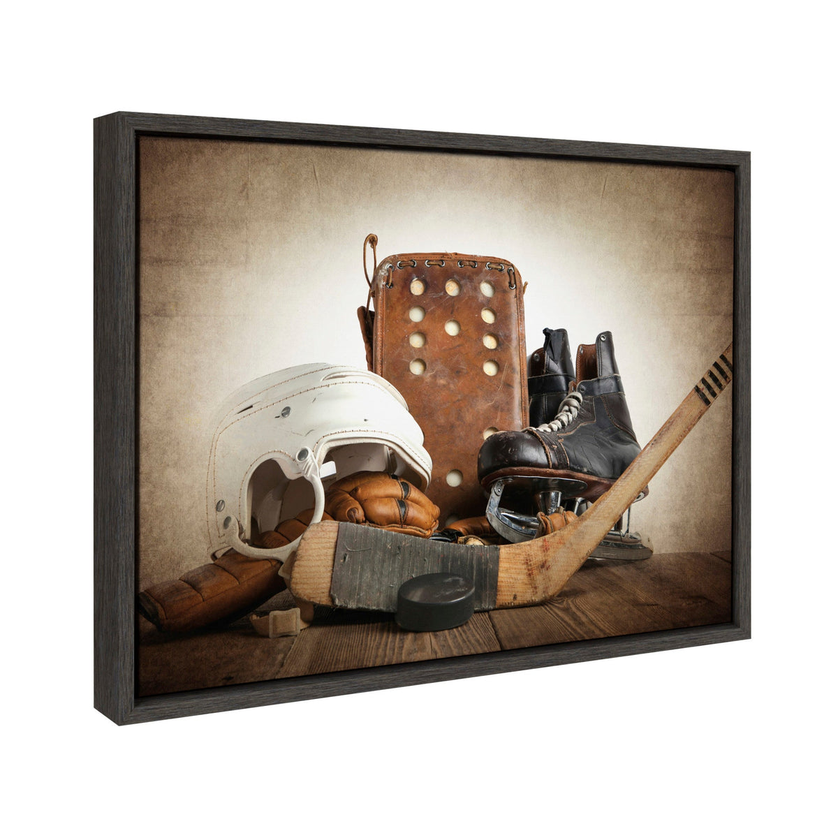 Sylvie Hockey Gear Framed Canvas by kateandlaurel - product image 2 for Resin Society