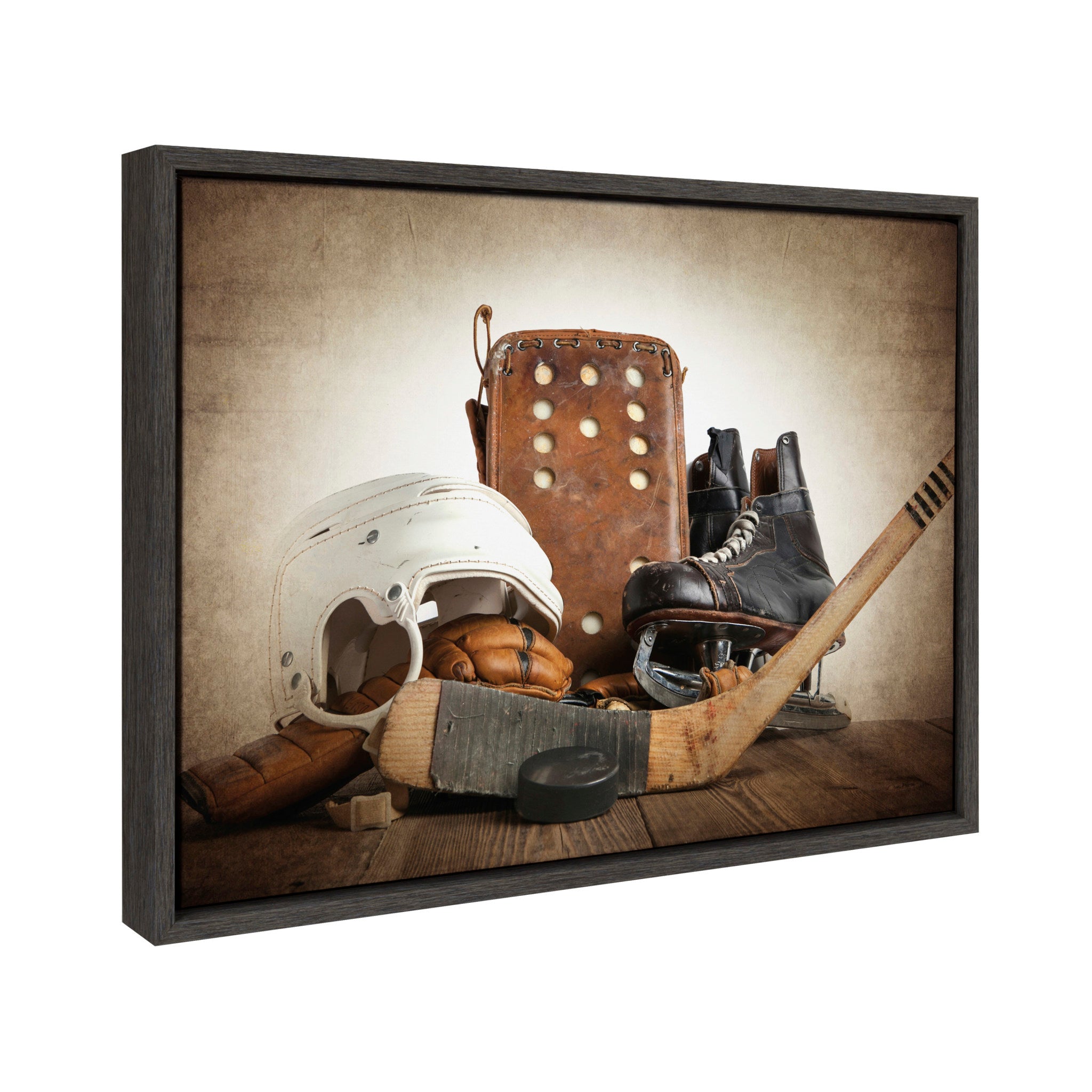 Sylvie Hockey Gear Framed Canvas by kateandlaurel - product image 2 for Resin Society