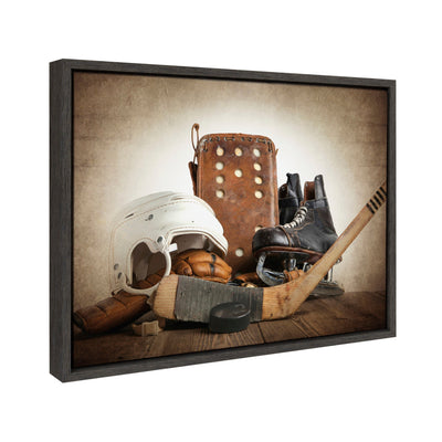 Sylvie Hockey Gear Framed Canvas by kateandlaurel - product image 2 for Resin Society