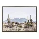 Sylvie Tall Saguaro Cacti Desert Mountain Framed Canvas by kateandlaurel - product image 3 for Resin Society