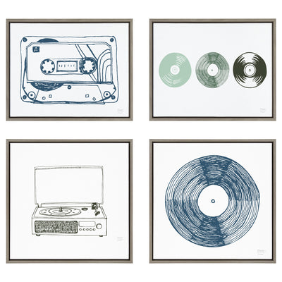 Sylvie Victrola Record Player Framed Canvas by kateandlaurel - product image 6 for Resin Society