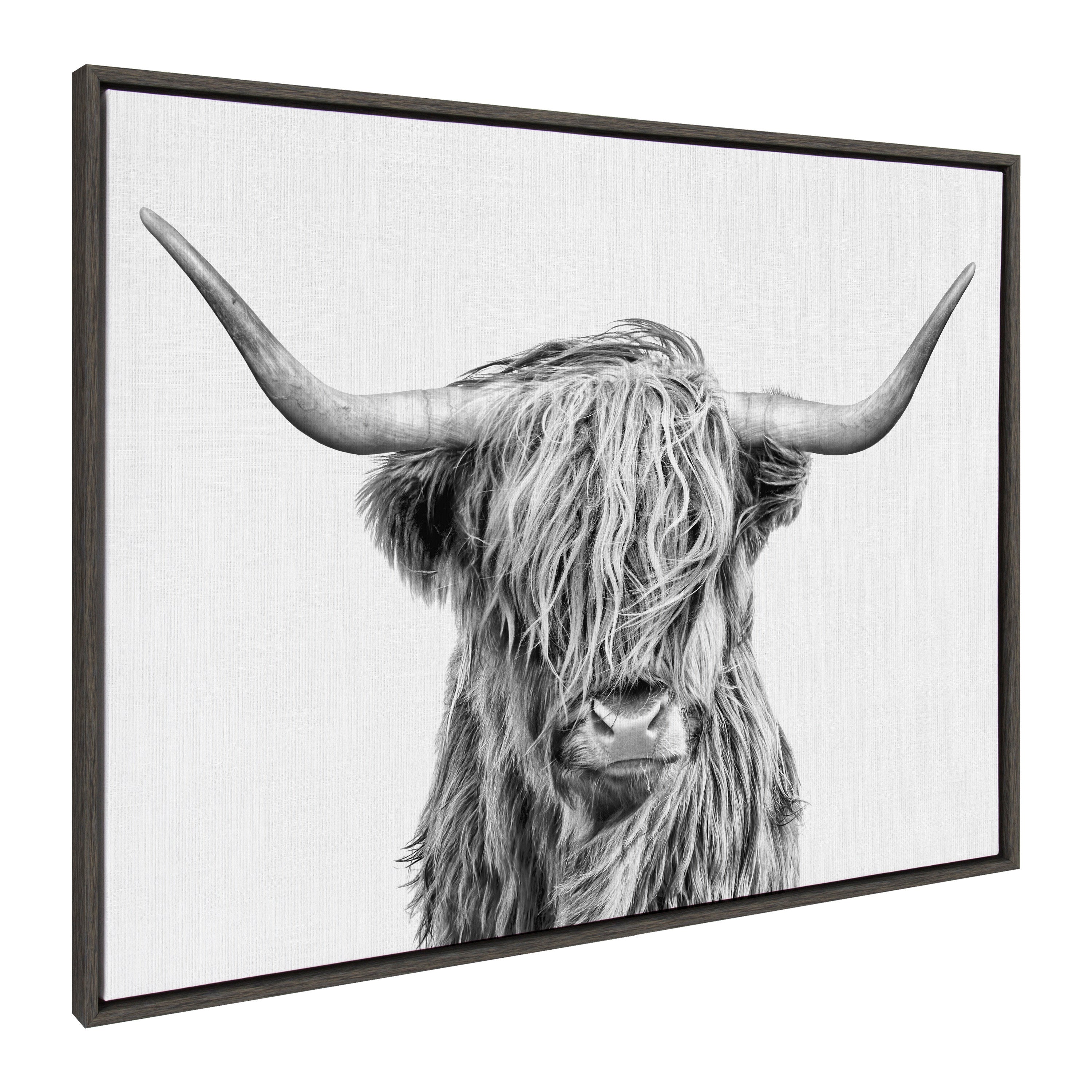 Sylvie Highland Cow 2 Framed Canvas by kateandlaurel - product image 13 for Resin Society