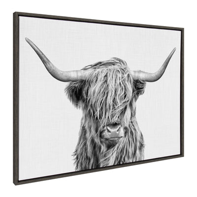 Sylvie Highland Cow 2 Framed Canvas by kateandlaurel - product image 13 for Resin Society