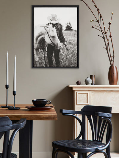Sylvie Photo Silver Horse Framed Canvas by The Whiskey Ginger