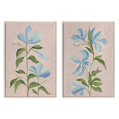 Sylvie Beaded Elegant Spring II and Elegant Spring III Framed Canvas Art Set by Nikita Jariwala