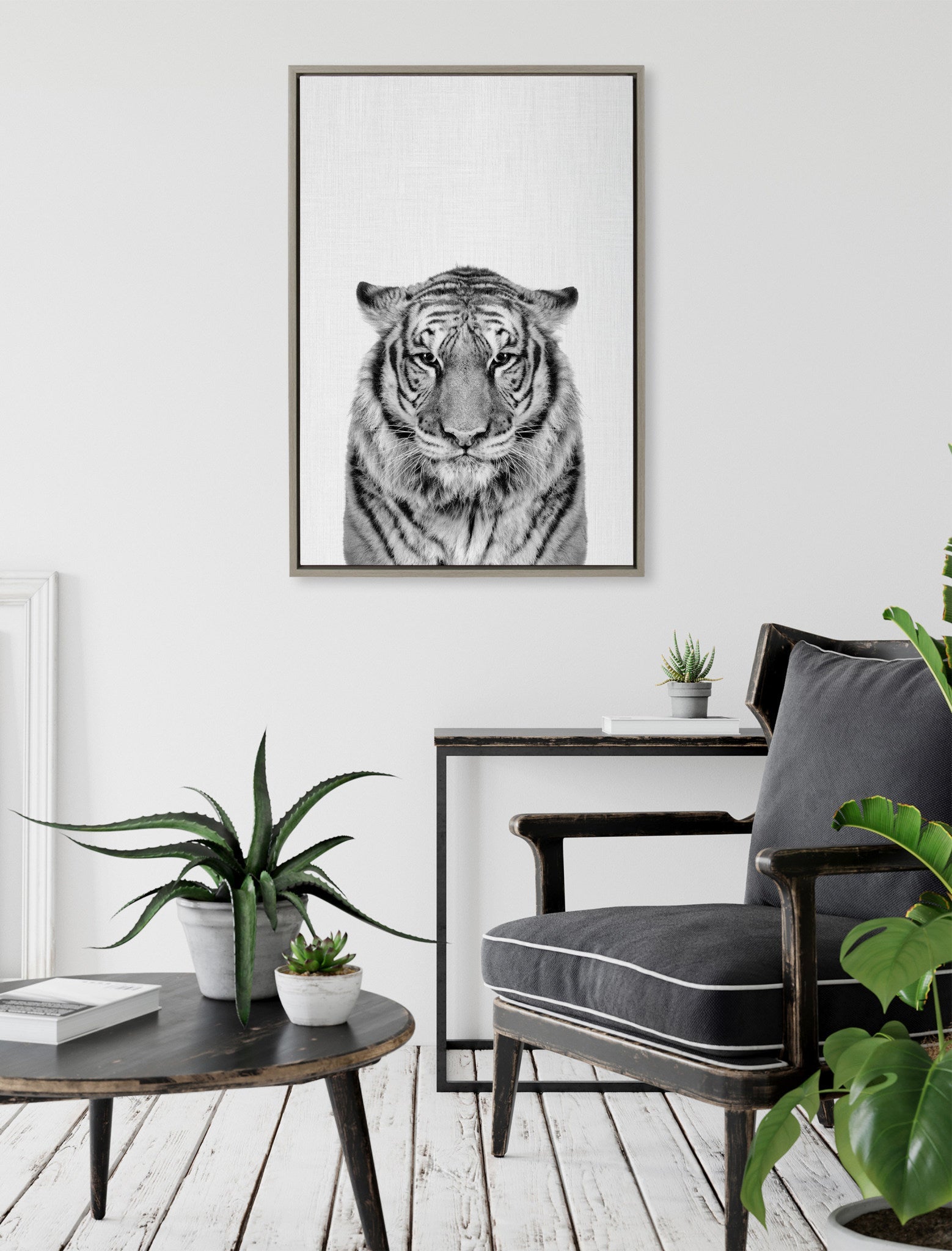 Sylvie Tiger Framed Canvas by Simon Te of Tai Prints by kateandlaurel - product image 4 for Resin Society