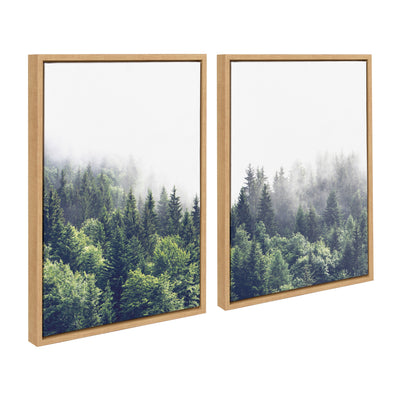 Sylvie Lush Green Forest on a Foggy Day Framed Canvas Set by The