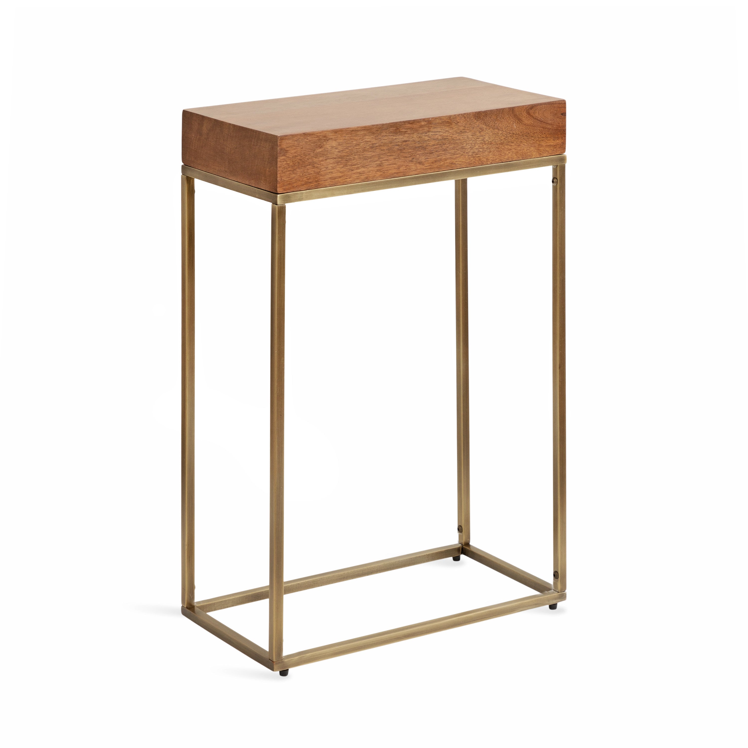 Karlsen Wood and Metal Slim Side Table