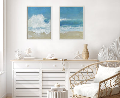 Sylvie Beach Day Left and Right Framed Canvas by kateandlaurel - product image 6 for Resin Society