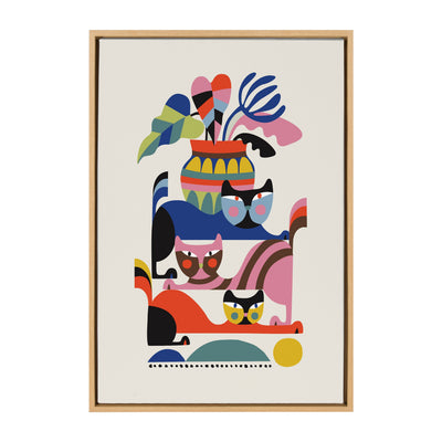 Sylvie 3 Cats Framed Canvas by kateandlaurel - product image 18 for Resin Society