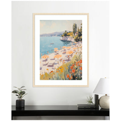 Sunny Beach Day by Melloi Art Prints Framed Wall Art Print