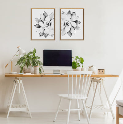 Sylvie Succulent Framed Canvas by Simon Te of Tai Prints