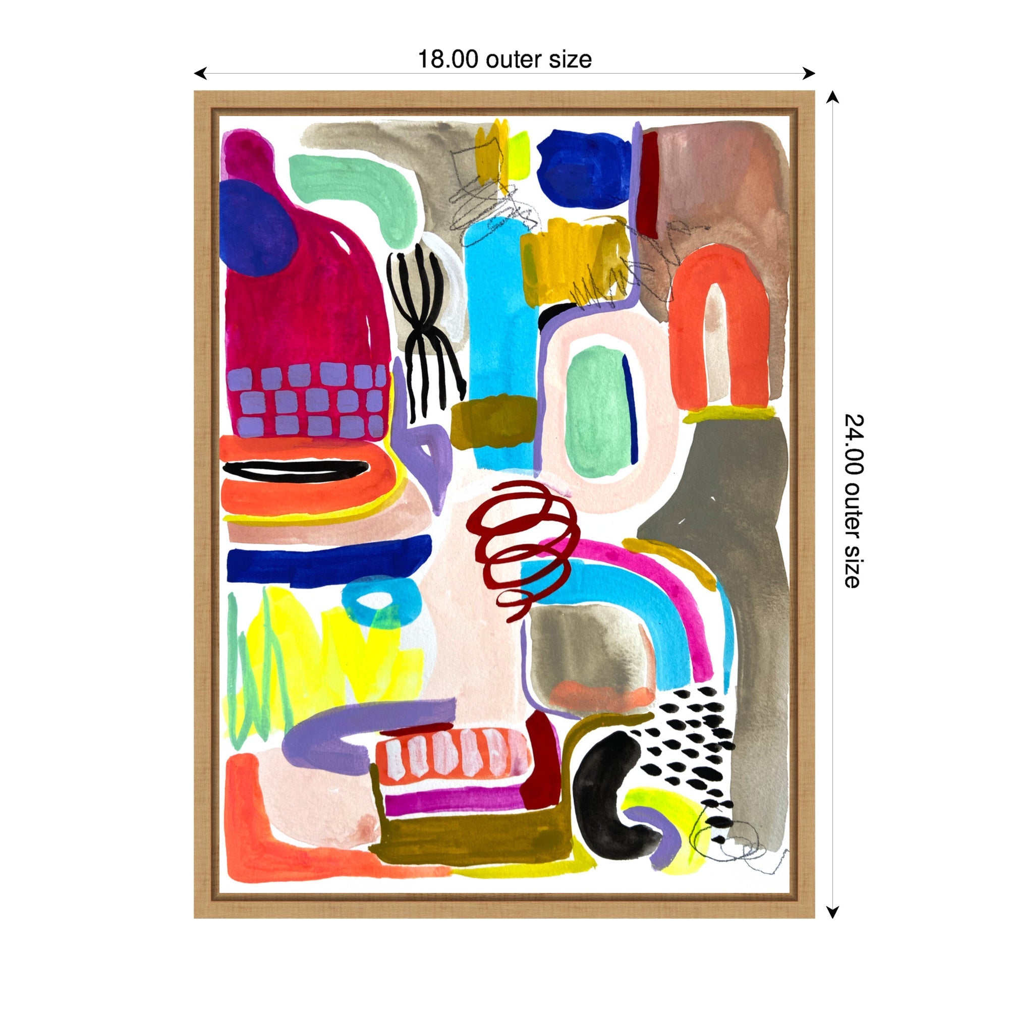 Sylvie Abstract 12 Framed Canvas by Emma Daisy