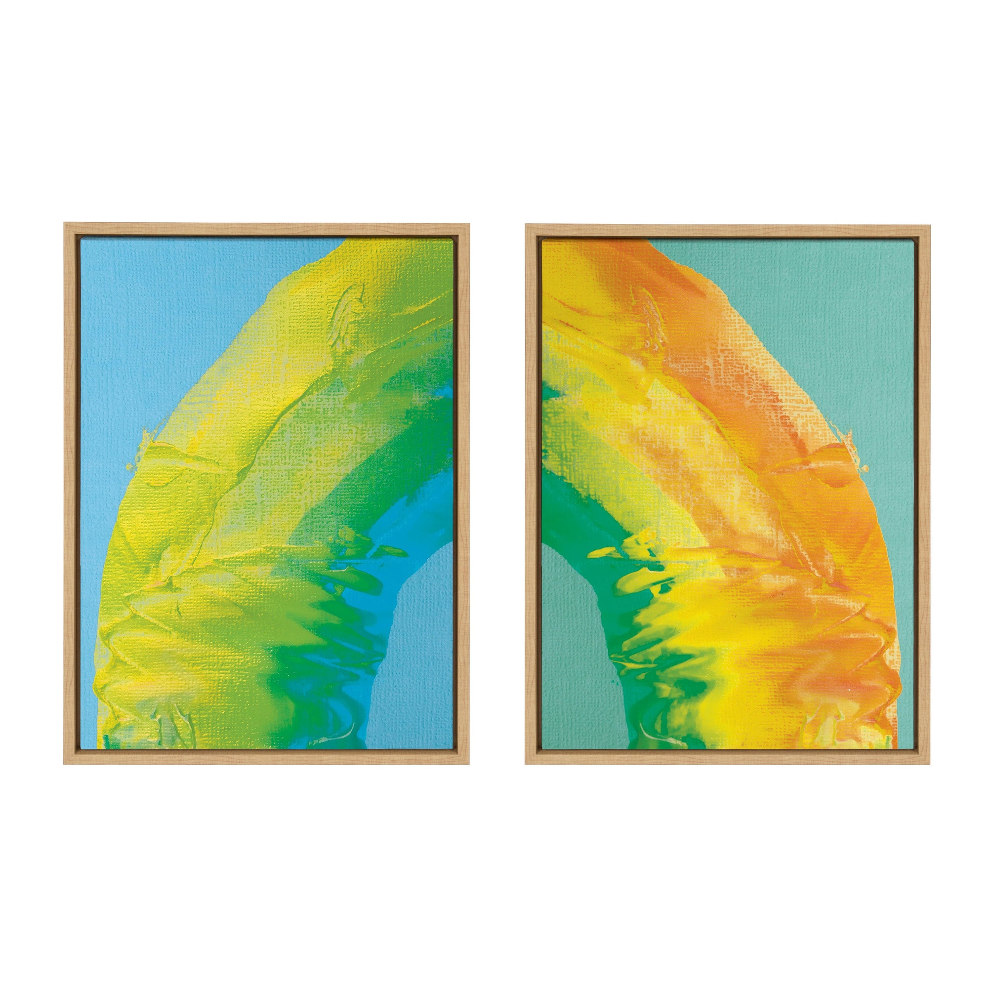 Sylvie MP Rainbow Sorbet 1 and 2 Framed Canvas Set by kateandlaurel - product image 10 for Resin Society