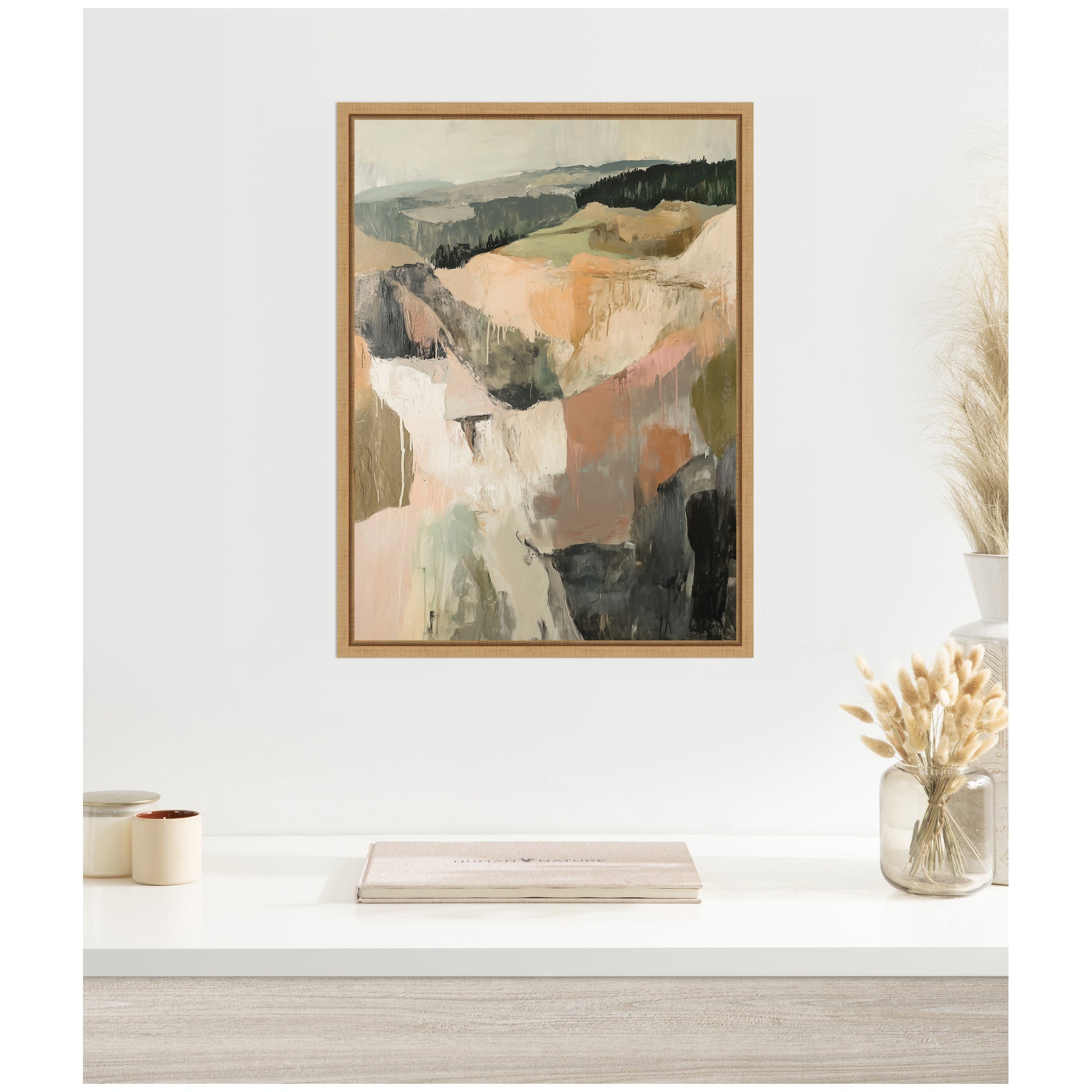 Sylvie Tonal Mountains I Framed Canvas by Amy Lighthall