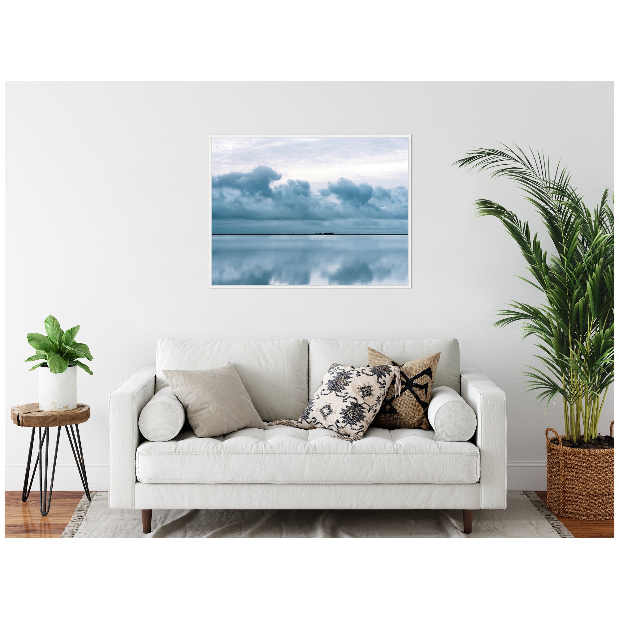Sylvie Minimalist Sky Reflection In Iceland Framed Canvas by Michael Schauer