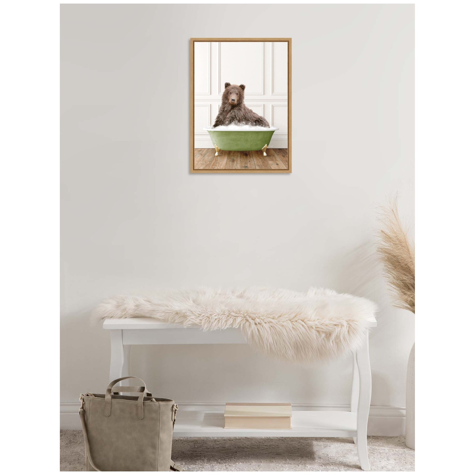 Sylvie Mother Bear in Transitional Bathtub Framed Canvas by Amy Peterson