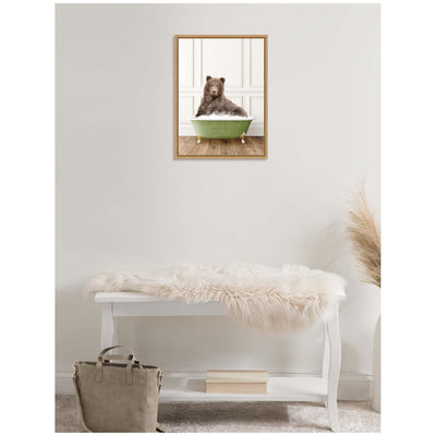 Sylvie Mother Bear in Transitional Bathtub Framed Canvas by Amy Peterson