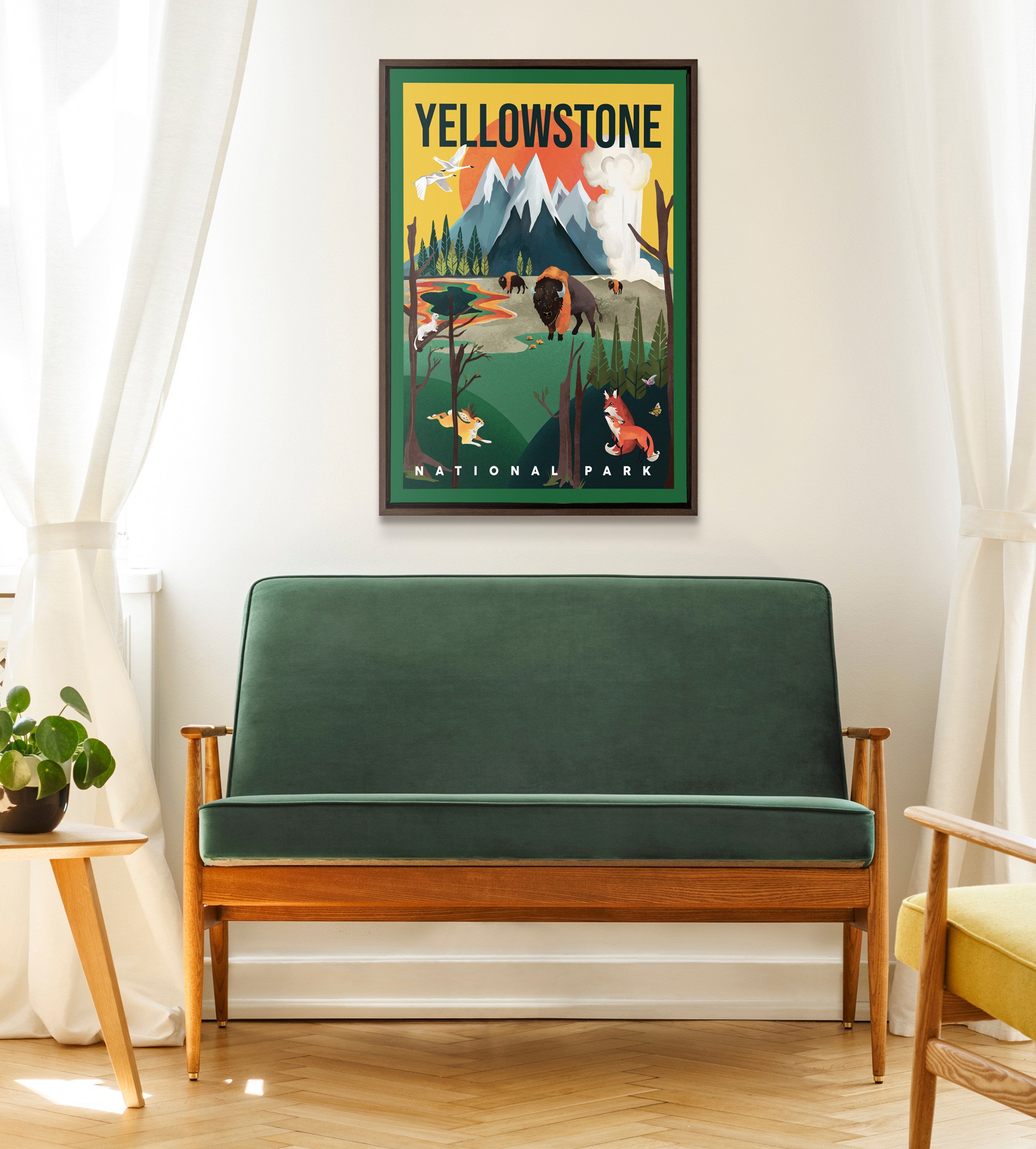 Sylvie Yellowstone Park Framed Canvas by kateandlaurel - product image 7 for Resin Society