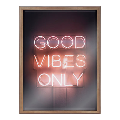 Blake Good Vibes Only Neon Sign Framed Printed Glass by The Creative by kateandlaurel - product image 2 for Resin Society