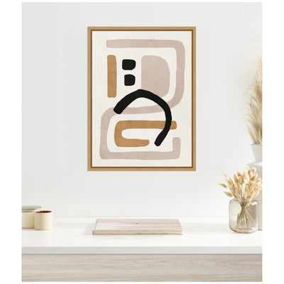 Sylvie Neutral Abstract 2 Minimal Modern Art Framed Canvas by July Art Prints