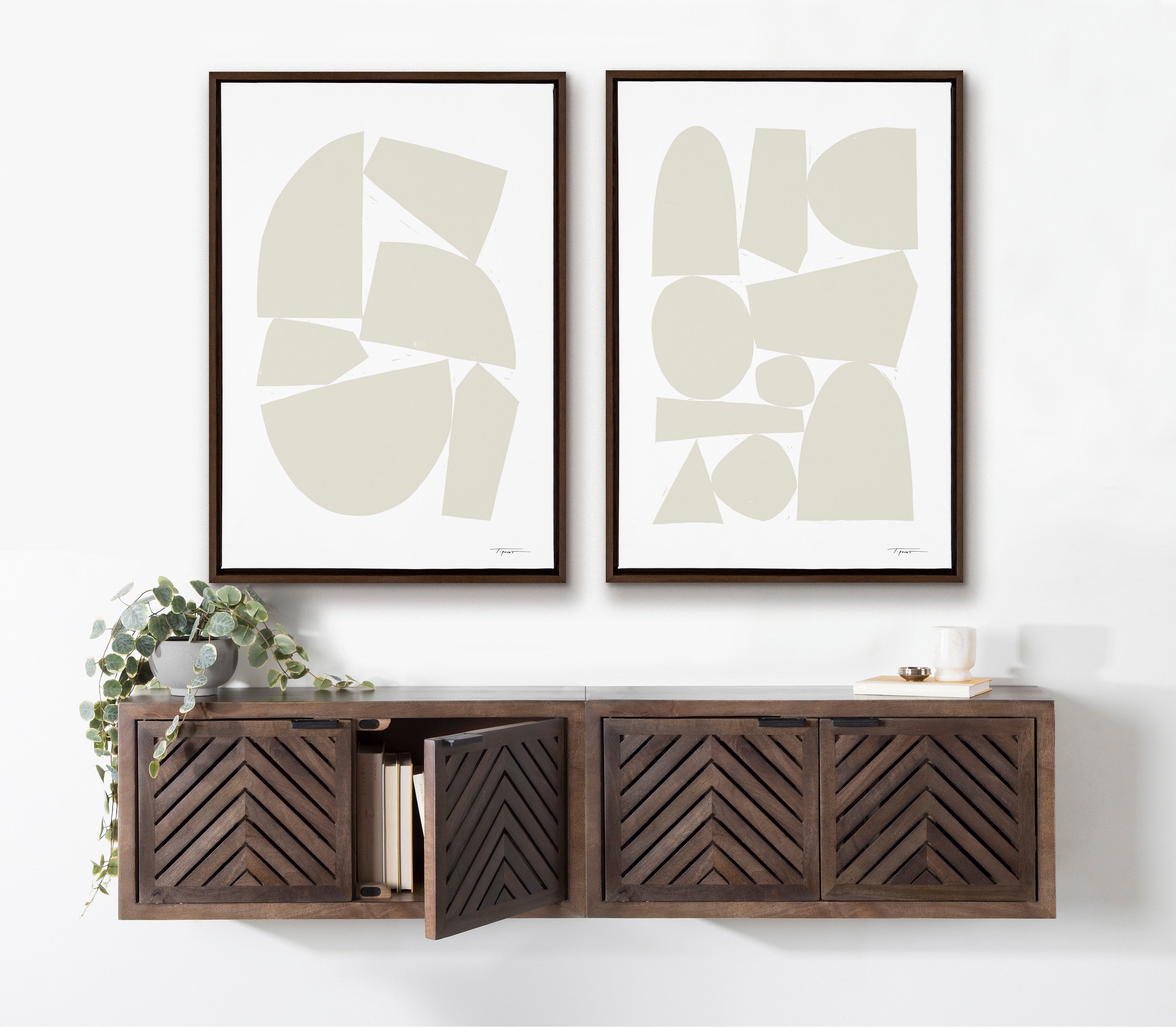 Sylvie Constructed II Neutral Framed Canvas