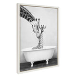 Sylvie Giraffe In Tub Framed Canvas by kateandlaurel - product image 12 for Resin Society