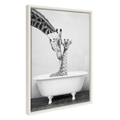 Sylvie Giraffe In Tub Framed Canvas by kateandlaurel - product image 12 for Resin Society
